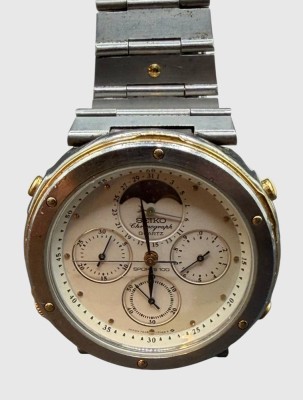 Auktion 374<br>Seiko Sports 100 Chronograph, Mondphase, 7A48-701A, Stahlband, Werk nicht geprüft [1]