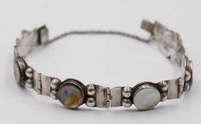 Auktion 374<br>Armband, 925er Silber, Mexiko, Perlmutt, 12gr., ca. L-19cm [1]