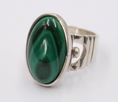 Auktion 374<br>Ring mit Malachit, 925er Silber, ca. 10gr., RG 54 [1]