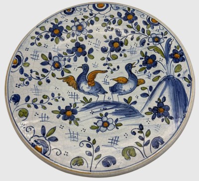 Auktion 374<br>übergrosser Wandteller, Talavera Keramik mit Entenpaar, D-41 cm [1]