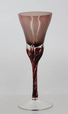 Auktion 374<br>eleganter Vintage-Kelch mit einem amethystfarbenen Kuppafuß, ca. H-20,5cm [1]