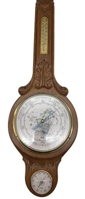 Auktion 374<br>grosse Wandwetterstation, Eiche-Gehäuse, H-81 cm [1]