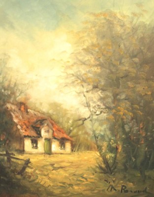 Auktion 374<br>M.Renard , Gebäude, Öl/Leinwand, gerahmt, RG 7,5 x 63,5cm [1]