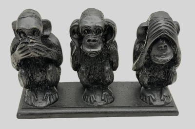 Auktion 374<br>Die drei indischen Affen, schweres Kunstharz, H-ca. 12 cm, B-ca. 20 cm [1]