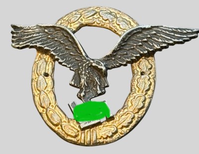Auktion 374<br>Gemeinsames Flugzeugführer- und Beobachterabzeichen , 2.WK, Nadelsystem fehlt, Original, 5x6,5 cm [1]