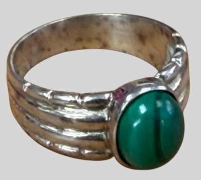 Auktion 374<br>Silberring-925- mit Malachit, polierte Schultern,  RG 61, 5,73 gr. [1]