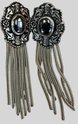 Auktion 374<br>Paar Ohrstecker, S-925- mit Onyx Cabouchons, L-ca. 6,5 cm, 17,7 gr [1]