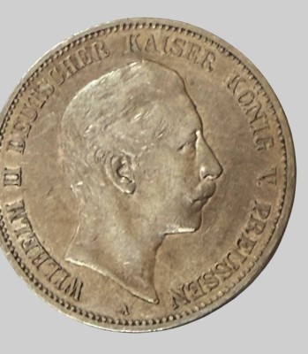 Auktion 374<br>5 Mark 1908, Preussen, Wilhelm II, Silber 27,76 gr. [1]
