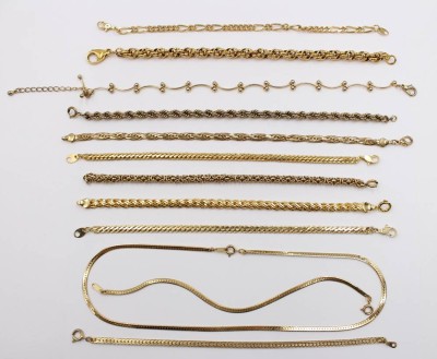 Auktion 374<br>Konvolut div. Modeschmuck-Halsketten, goldfarben [1]