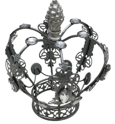 Auktion 374<br>2 Hochzeitskronen mit Strass, Silber+Gold, H-ca. 14 cm [1]