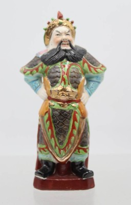 Auktion 374<br>Figur des chinesischen Generals und Kriegsgottes Guan Yu, bemalt, ca. H-16cm [1]
