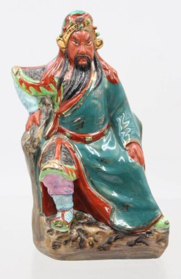 Auktion 374<br>Figur des chinesischen Generals und Kriegsgottes Guan Yu, ca. H-16cm [1]