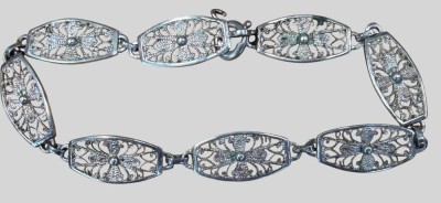 Auktion 374<br>Filigranes Silber-835- Armband, L-19  cm, 5,08 gr [1]