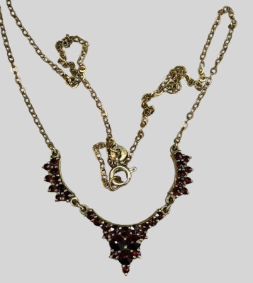 Auktion 374<br>Granat Collier, Double oder Normgold (-250-)??, L-ca. 45 cm, 5,25 gr, ungemarkt [1]
