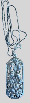 Auktion 374<br>Silberkette-925- mit gr. Silberanhänger, L-50 cm, Anhänger 5x 2cm, 9,78 gr [1]