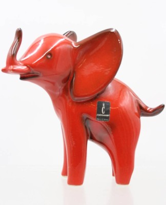 Auktion 374<br>Elefant von Cortendorf, rote Glasur, ca. H-18cm [1]