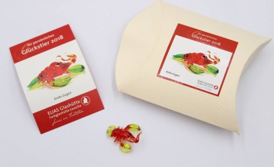 Auktion 374<br>kl. Krebs, Glückstier 2018, ELIAS Glashütte, ca. L-3cm [1]