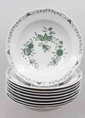 Auktion 374<br>9x tiefe Teller, Hutschenreuther, Maria Theresia Schlossgarten, ca. D-23cm [1]