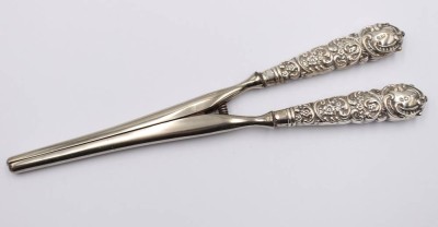 Auktion 374<br>antiker Handschuhspanner, Sterling-Silbergriffe, England, älter [1]