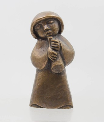 Auktion 374<br>Vintage-Bronzefigur eines Musikanten, wohl Limpke, ca. H-15cm [1]