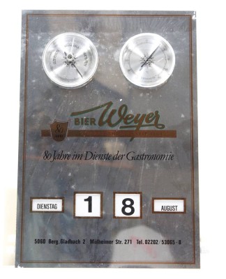 Auktion 374<br>Werbe-Wandschild der Biermarke „Weyer“, ca.  33,5 x 23cm [1]