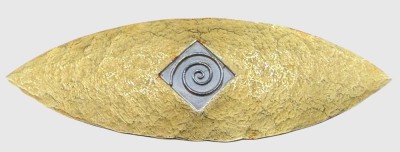 Auktion 374<br>grosse Silberbrosche-925- bzw. Anhänger,  vergoldet, gemarkt, mittig mit Spiraldekor, L-ca. 8 cm, 9,89 gr [1]