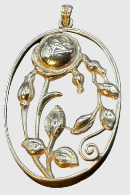 Auktion 374<br>floraler Silber-Anhänger (geprüft), 5,5x3,5 cm, 3,66 gr [1]