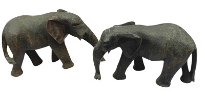 Auktion 374<br>Paar Elefanten, Stosszähne fehlen, H-10 cm, L-19 cm [1]