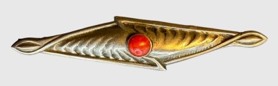 Auktion 374<br>Silbernadel -925-mit roter Koralle, L-8,2 cm, 6,82 gr [1]