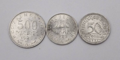 Auktion 374<br>Konvolut Alu-Münzen, Weimarer Republik, Hyperinflation im Jahr 1923 [1]