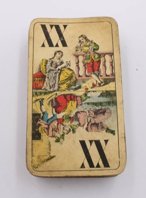 Auktion 374<br>antikes Tarock-Spiel, um 1900, 45/54 Karten vorhanden [1]