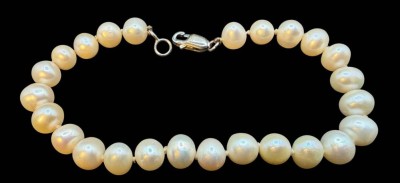 Auktion 374<br>Perlen-Armband, L-20 cm, Silberschliesse-925-, 13,8 gr, D-ca. 4,6 mm [1]