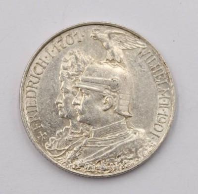 Auktion 374<br>Zwei Mark 1901 - Friedrich I u. Wilhelm II 1901, Silber, 11,1 Gramm [1]