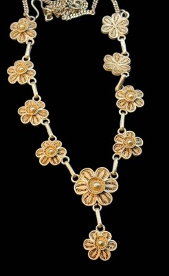 Auktion 374<br>Silber Collier mit Blüten, Silber-925-, L-43 cm, 17,12 gr. [1]