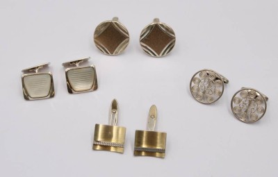 Auktion 374<br>4 Paar div. Manschettenknöpfe, Silber, zus. ca. 46gr., [1]