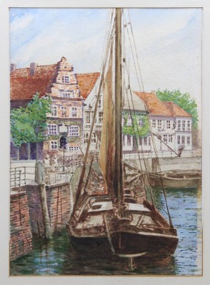 Auktion 375<br>unlerserl. signiert, Stade Hafen, Aquarell, ger./Glas, RG 52 x 42cm [1]