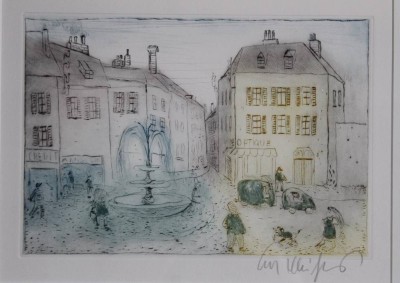 Auktion 375<br>Kurt MÜHLENHAUPT (1921-2006) ,  Marktplatz, Radierung, gerahmt/Glas, RG 46 x 58cm [1]