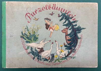 Auktion 375<br>Elisabeth Ender- Purzelbäumlein - Die Geschichte eines kleinen Jungen. Ein Bilderbuch, Gebrauchsspuren, Seitenblock lose, Zoeke & Mittmeyer, 29,5 x 20 cm (Querformat) [1]