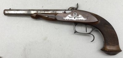 Auktion 375<br>PEDERSOLI Vorderlader-Perkussionspistole LE PAGE TARGET, Kaliber .36,  etwas ungepflegter Lauf [1]