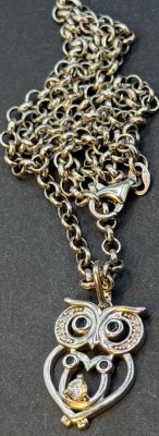 Auktion 375<br>Silber-Halskette und Eulen-Anhänger, S-925-, 6,43 gr [1]