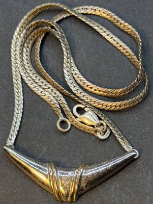 Auktion 375<br>Silbercollier-925- mit klaren Stein, L-42 cm, 7,03 gr. [1]