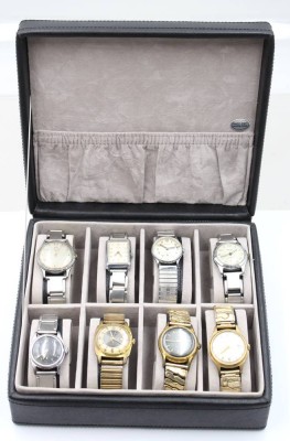 Auktion 375<br>8x div. Vintage-Armbanduhren, u.a. Kienzle, Junghans etc., Werke laufen alle an, Alters-u. Tragespuren [1]