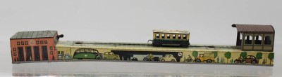 Auktion 375<br>Arnold-Wendebahn, Schlüsselwerk defekt, Lok fehlt, ca. H-6cm L-37,5cm [1]