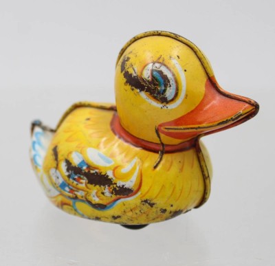 Auktion 375<br>Lehmann Paak Paak 903 Blech-Ente, Schwungradantrieb, Altersspuren, ca. H-5,5cm [1]
