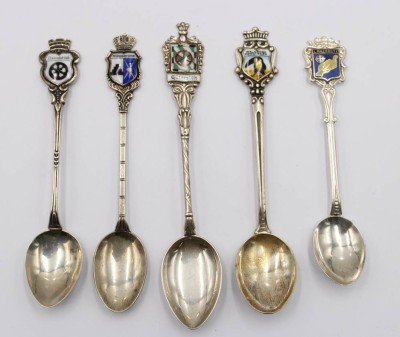 Auktion 375<br>5x div. Andenkenlöffel, Silber, 40,9gr., ca. L-10cm [1]