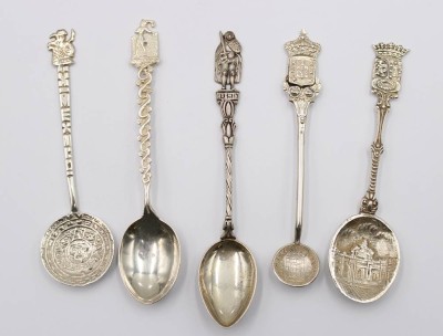 Auktion 375<br>5x div. Zierlöffel, Silber, zus. 54,2gr., ca. L-11cm [1]