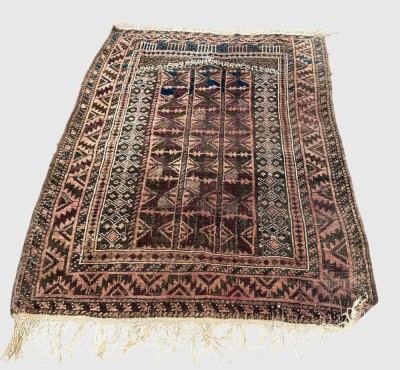 Auktion 375<br>antiker dünner Orientteppich, Naturfarben, 140x95 cm. Gebrauchsspuren [1]