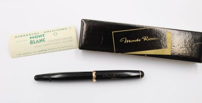 Auktion 375<br>Vintage-Füllfederhalter Montblanc Monte Rosa, Nr. 042, 585er Goldfeder, orig. Schachtel [1]
