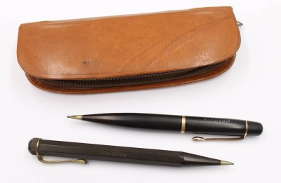 Auktion 375<br>2x Montblanc-Druckbleistifte, älter, 1x mit Werbeaufschrift 