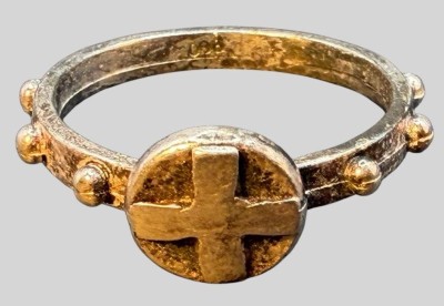 Auktion 375<br>alter Mädchenring, S-900- mit Kreuz RG ca. 55 [1]